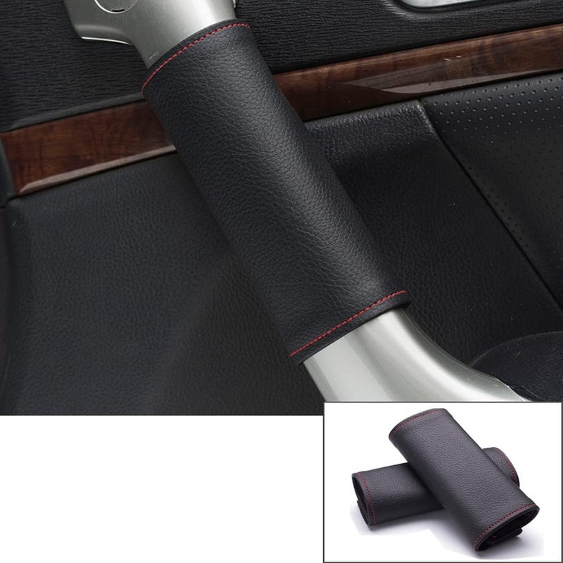 DURASIKO Car Grab Handle Cover,Soft Car Handle Protector,Car Grip Gloves,PU Leather Material,Interior Accessories for Most Cars,2Pcs - Image 1